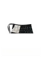Black Embellished Pleated Wrap Skirt OLA043