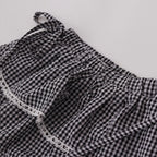 Plaid Tiered Ruffle Wrap Skirt OLA036