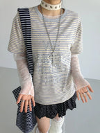 Galaxy Stripe Colorblock Tee OL2298