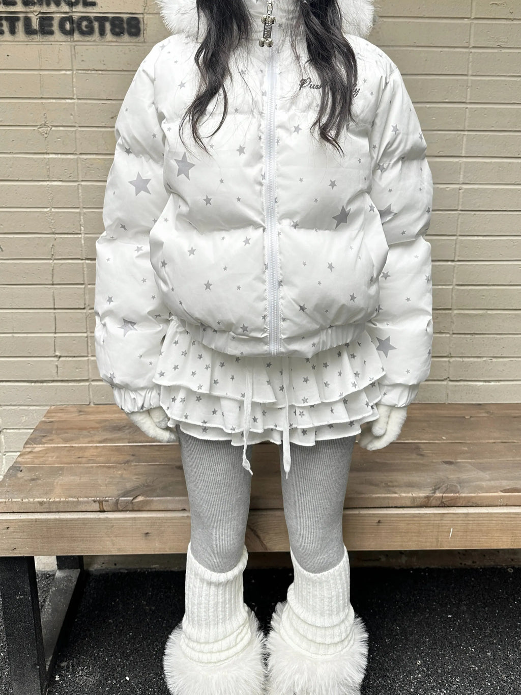 Star Print Tiered Ruffle Skort oliviroa オリヴィオラ