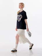 High Waist Lace Ruffle Slit Midi Skirt OL2254