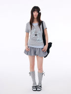 Polka Dot Contrast Layered Tee OL2401