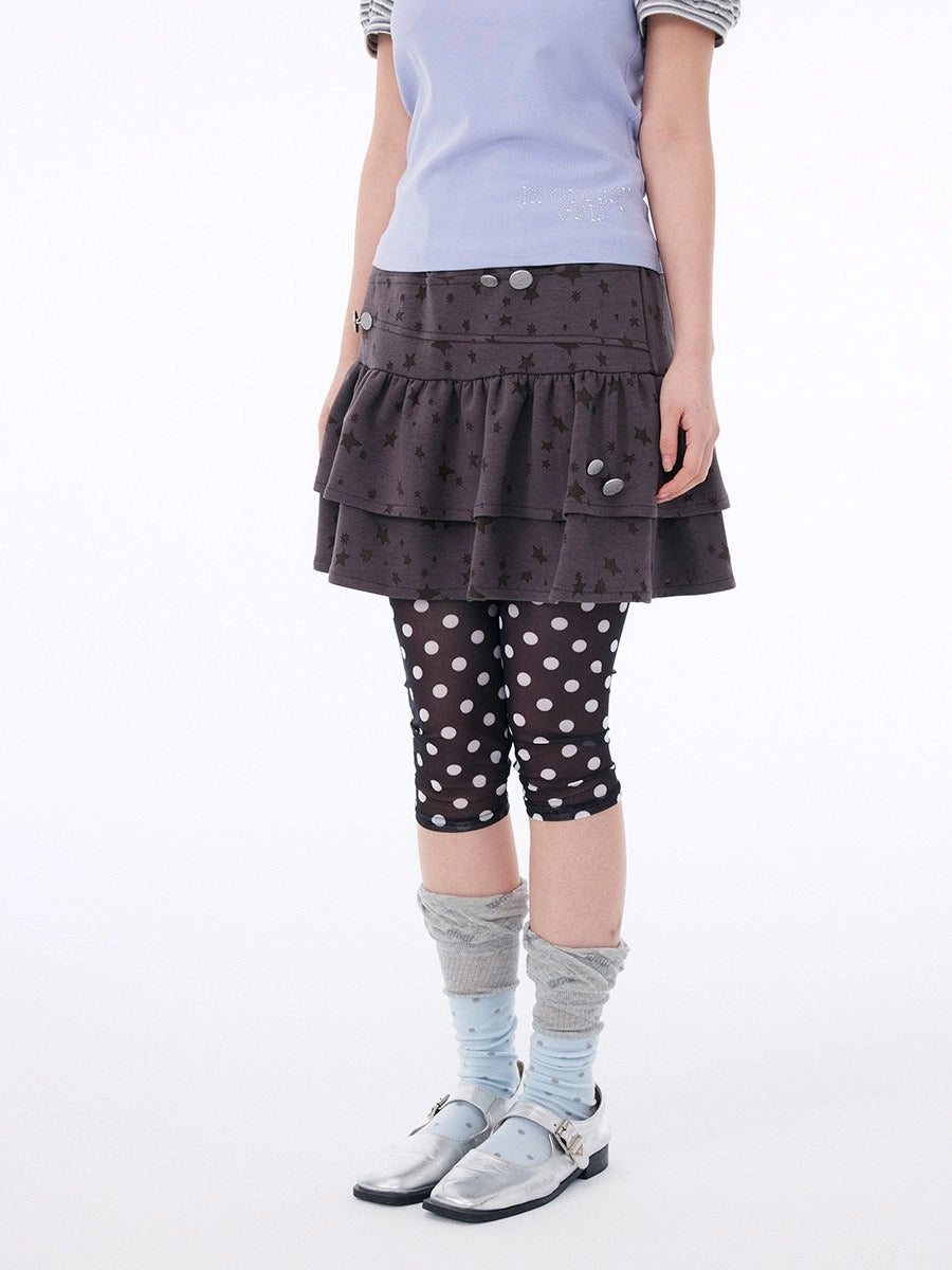 Star Cake Button Mini Skirt OL2400