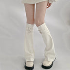 Heart Buckle Knit Flared Leg Warmers oliviroa オリヴィオラ