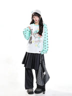Cartoon Contrast 긴팔 티셔츠 OL2431
