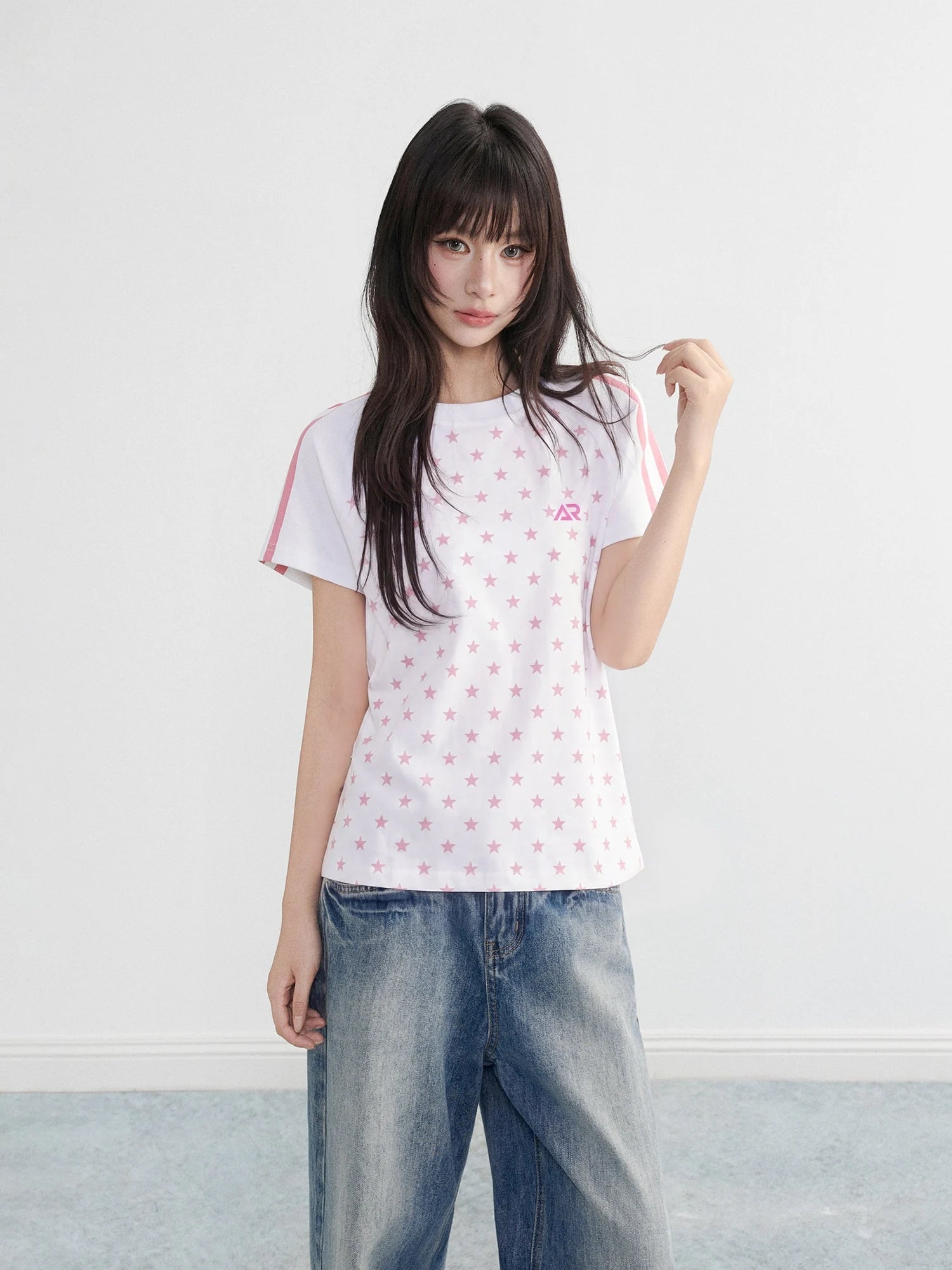Polka Star Raglan Crop Sport Tee oliviroa オリヴィオラ