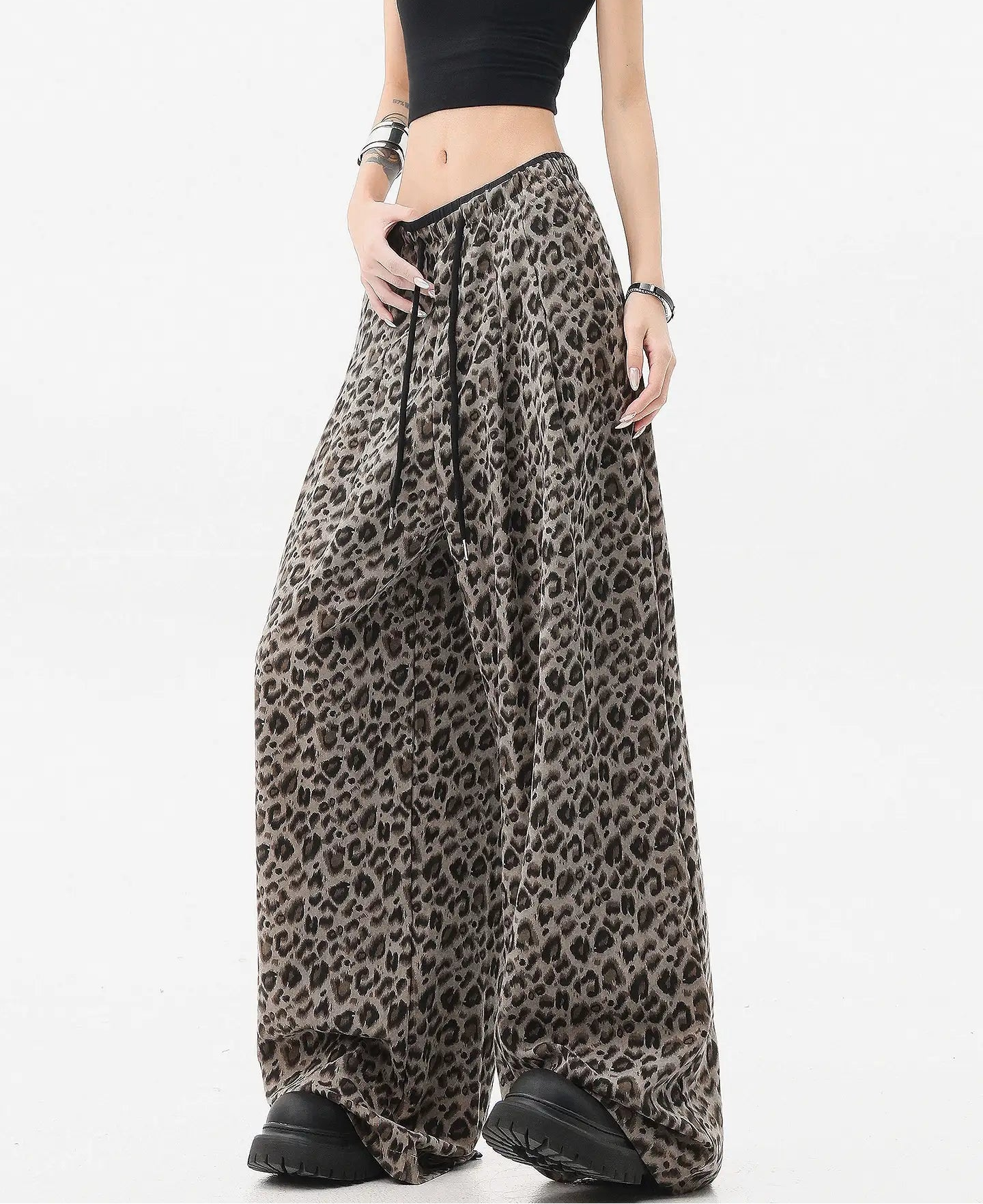 Leopard Print Wide Leg Pants OL2361
