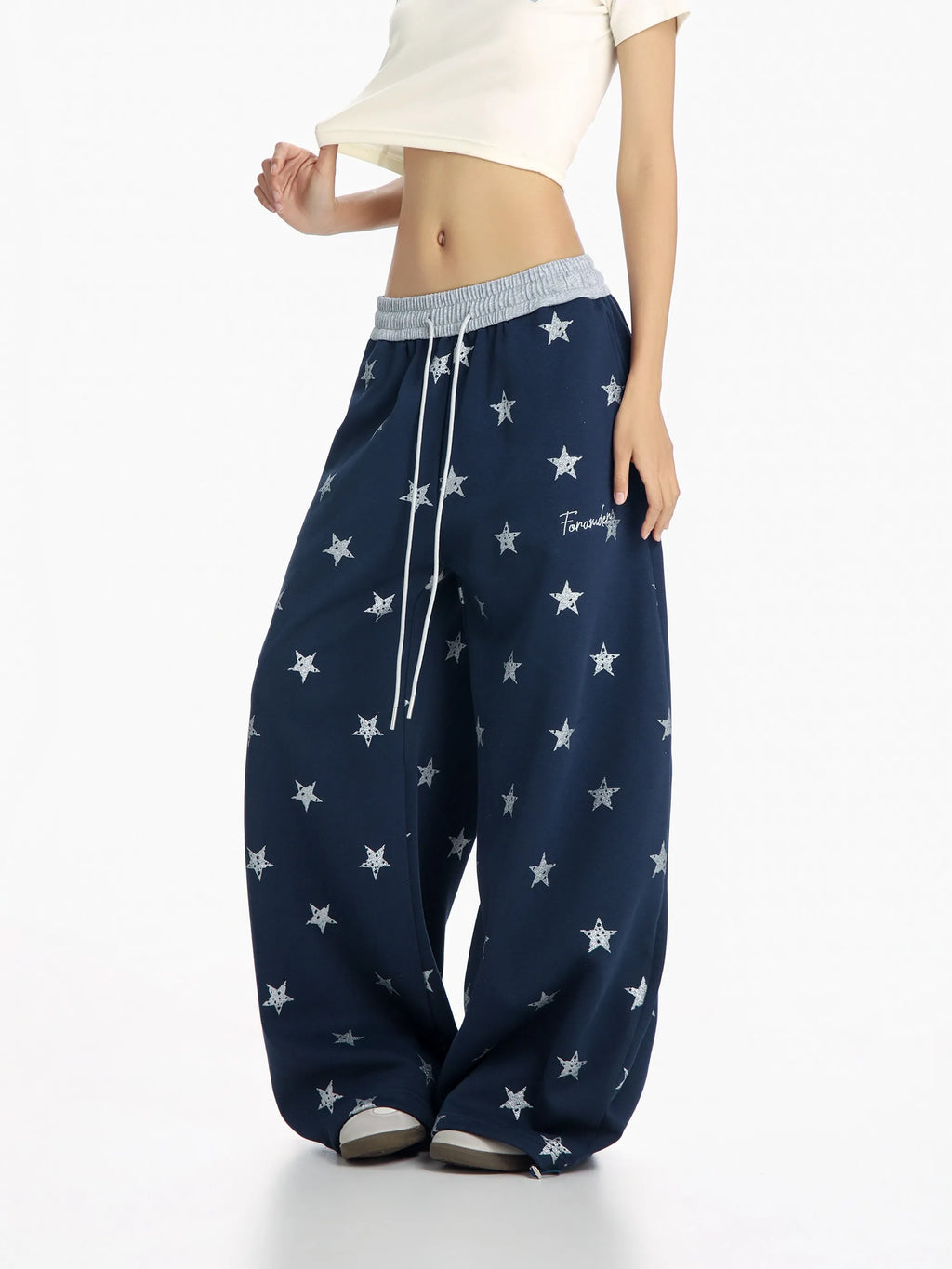 Star Print Wide Leg Sweatpants OL2369