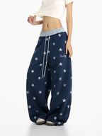 Star Print Wide Leg Sweatpants OL2369