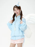 Star Print Zip Up Hoodie OL2375