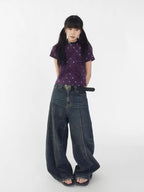 Grape Dot Embroidered Tee OL2349