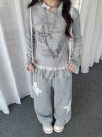 Star Ruffle Hem Long Sleeve Tee oliviroa オリヴィオラ