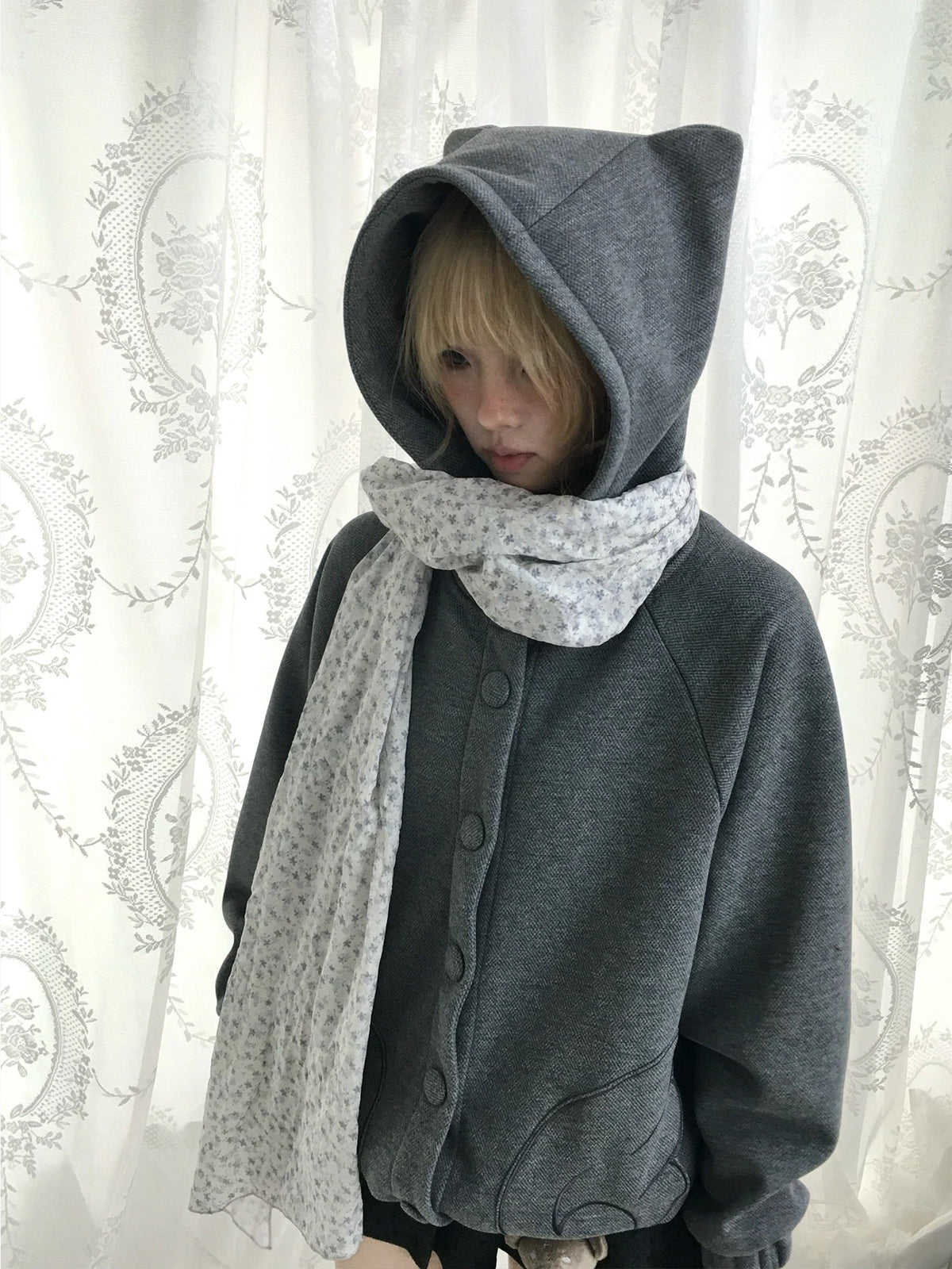 Cat Ear Wing Pocket Hooded Jacket OL2483