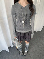 Y2K Layered Stripe Slim Fit Top   oliviroa オリヴィオラ