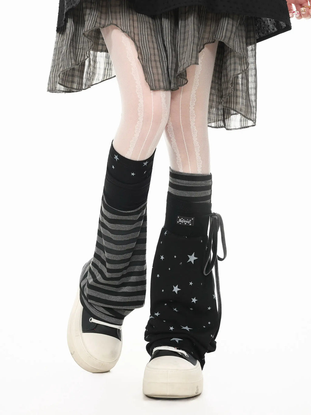 Striped Colorblock Flared Leg Warmers oliviroa オリヴィオラ