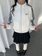Polka Dot Zip-Up Sweatshirt OL2276