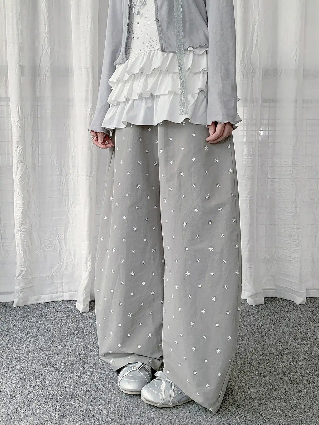 Polka Dot Star Crescent Cargo Pants OL2287