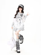 Gothic Stripe Layered Long Sleeve T Shirt OL2376