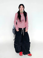Drawstring Wide-Leg Cargo Pants oliviroa オリヴィオラ