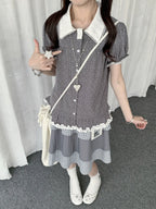 Polka Dot Doll Collar Blouse Y2K oliviroa オリヴィオラ