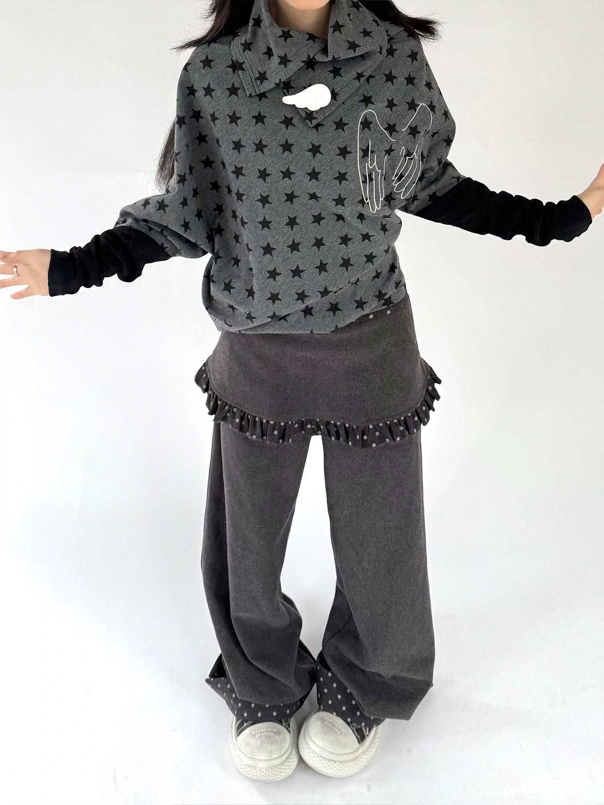 Star Wing Asymmetric Drape Top OL2480oliviroa オリヴィオラ