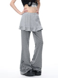 Layered Stripe Flare Pants oliviroa オリヴィオラ