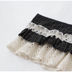 Plaid Lace Wrap Skirt OLA037