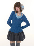 Halter Neck Slim Fit Long Sleeve Top OL2260