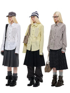 Ribbon Tie Drawstring Shirt oliviroa オリヴィオラ