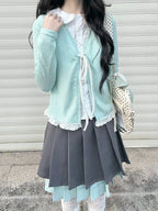 Polka Dot Ribbon Doll Collar Top OL2443