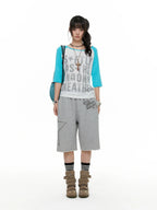 Contrast Raglan Graphic T-Shirt OL2379
