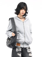 Washed Cropped Zip Hoodie OL2235