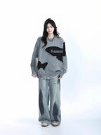 Distressed Butterfly Knit Sweater   OL1992