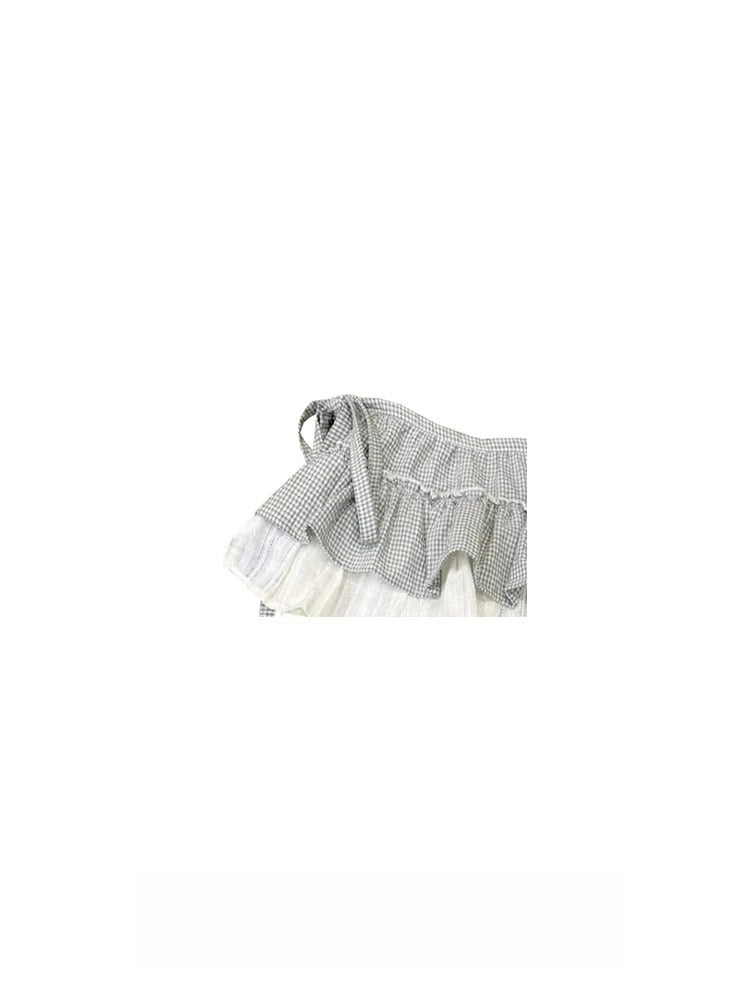 Plaid Bow Ballet Wrap Skirt OLA048