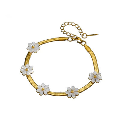 Golden Daisy Charm Bracelet