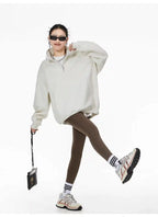 Half-Zip Stand Collar Sweatshirt with Relaxed Fit OL1991
