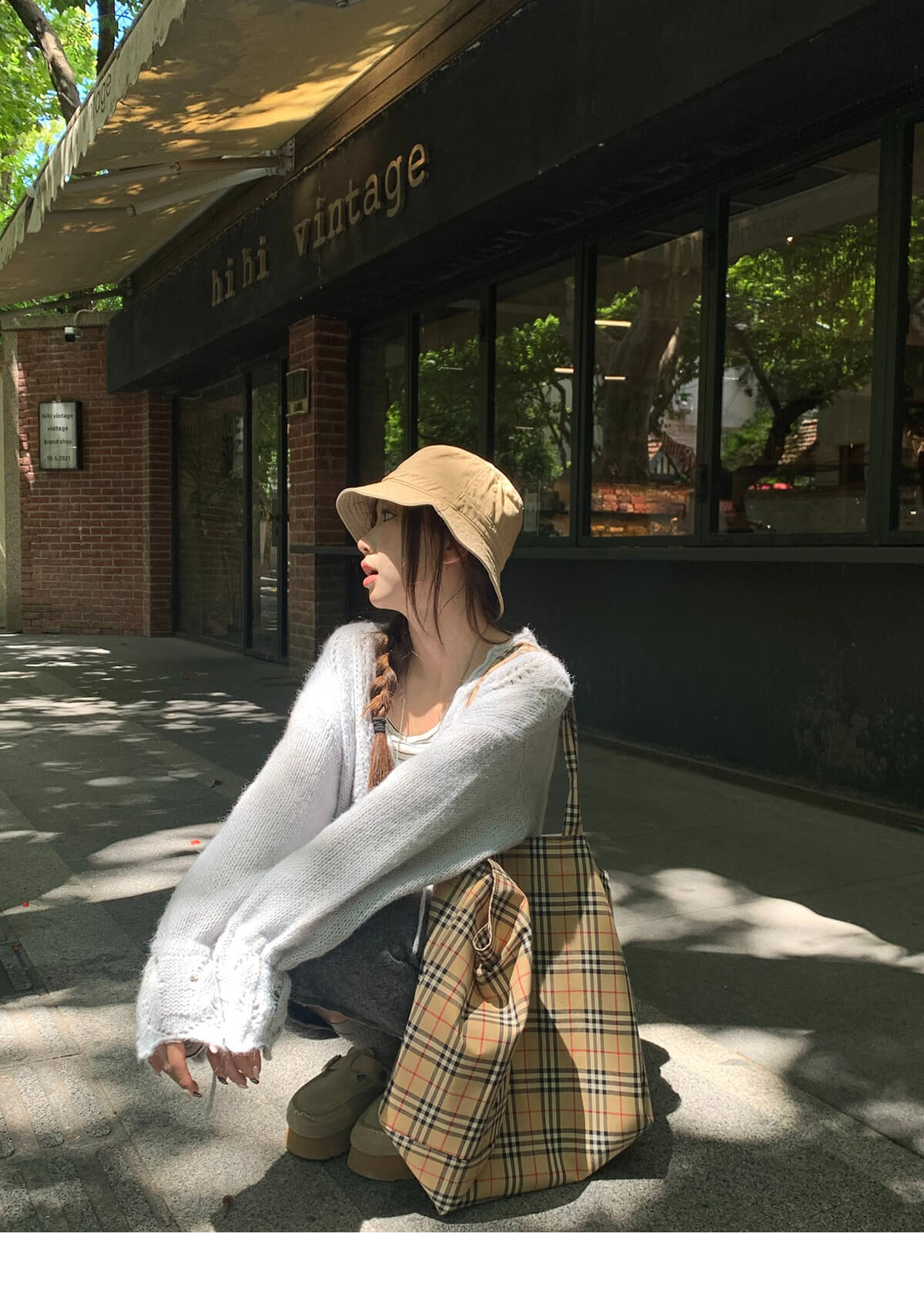 透かし編みドロストカーディガン ゆるシルエット