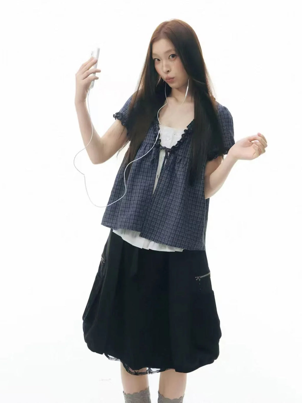 Contrast Plaid Shirt OL2341