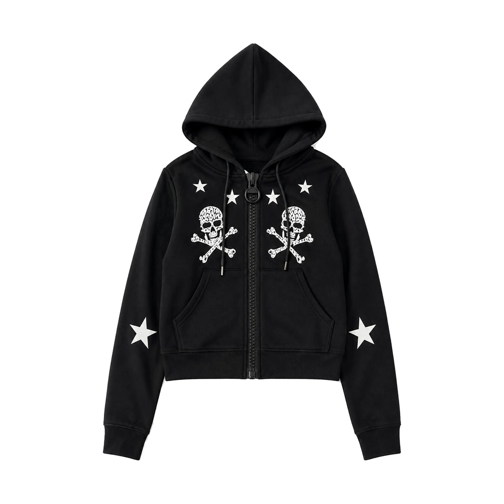 스타 스컬 그래픽 집업 후드티 OL2430