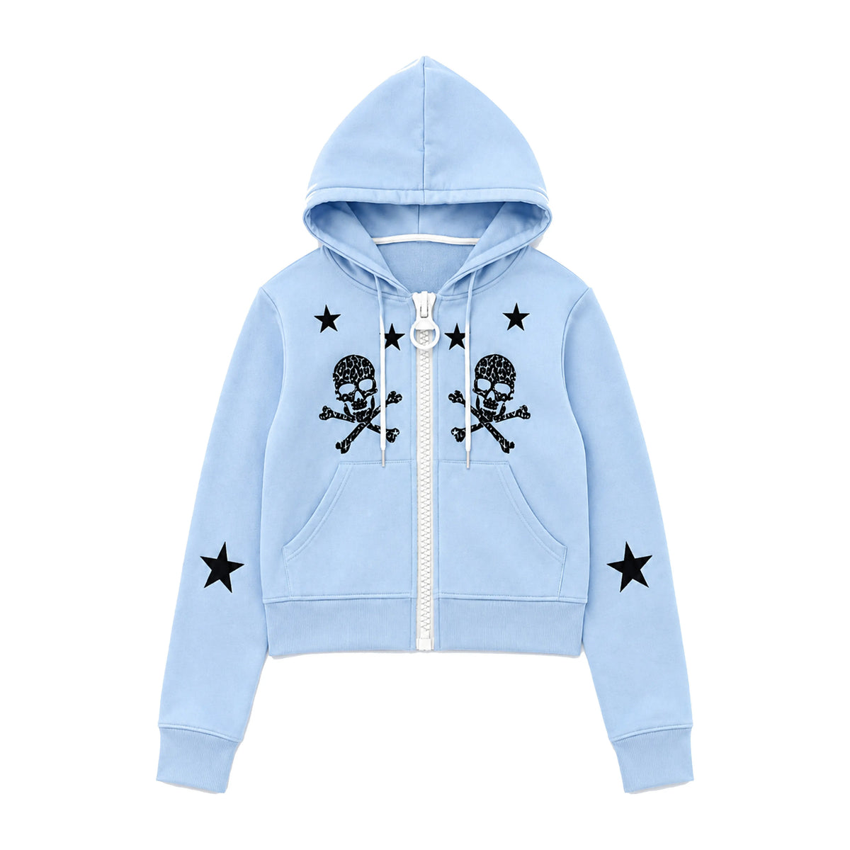 스타 스컬 그래픽 집업 후드티 OL2430