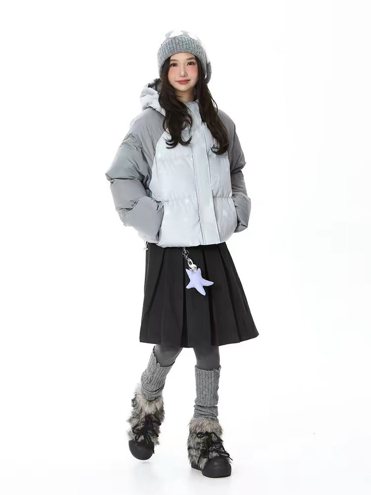 Colorblock Star Puffer Jacket OL2027