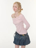 Layered Halter Asymmetry Slim Fit Top oliviroa オリヴィオラ