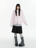 Embroidered Double Zip Oversized Hoodie OL2299