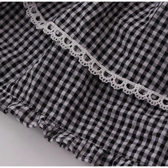 Plaid Tiered Ruffle Wrap Skirt OLA036