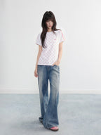 Polka Star Raglan Crop Sport Tee OL2315