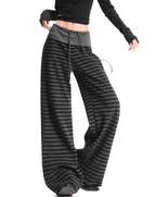 Black Stripe Wide Leg Pants OL2338