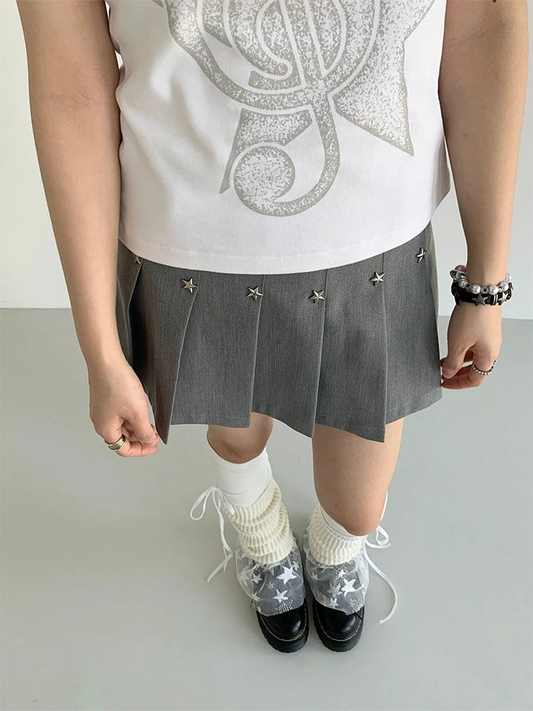 Star Stud Pleated Skirt oliviroa オリヴィオラ