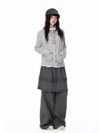 Floral Contrast Collar Button Cardigan OL2414