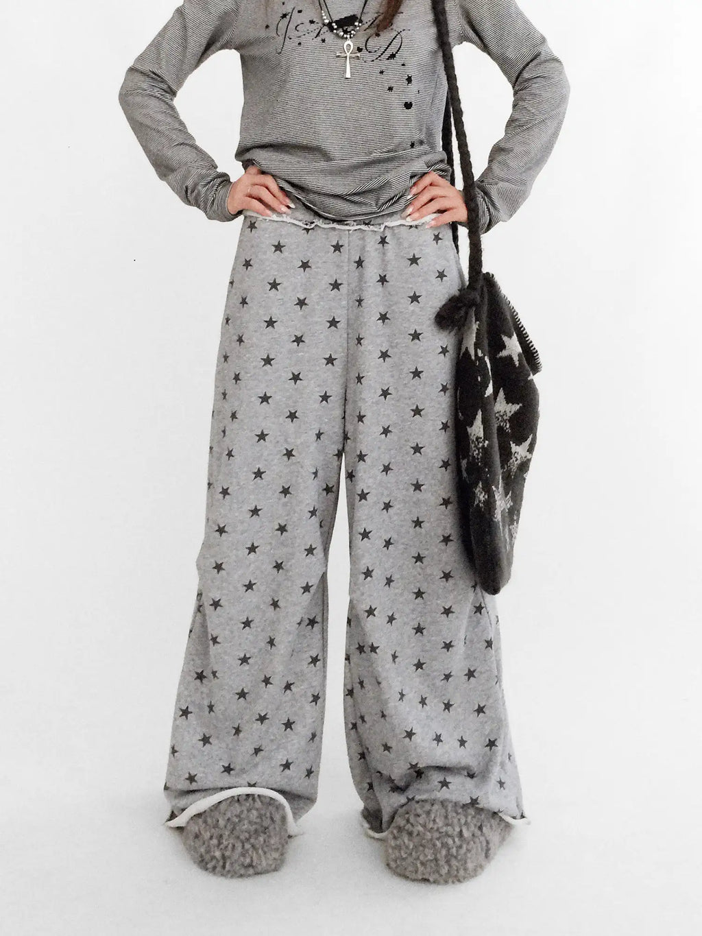 Star Fragment Wide Leg Sweatpants OL2351