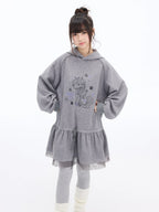 Pony Graphic Long Hooded Sweatshirt Dress oliviroa オリヴィオラ